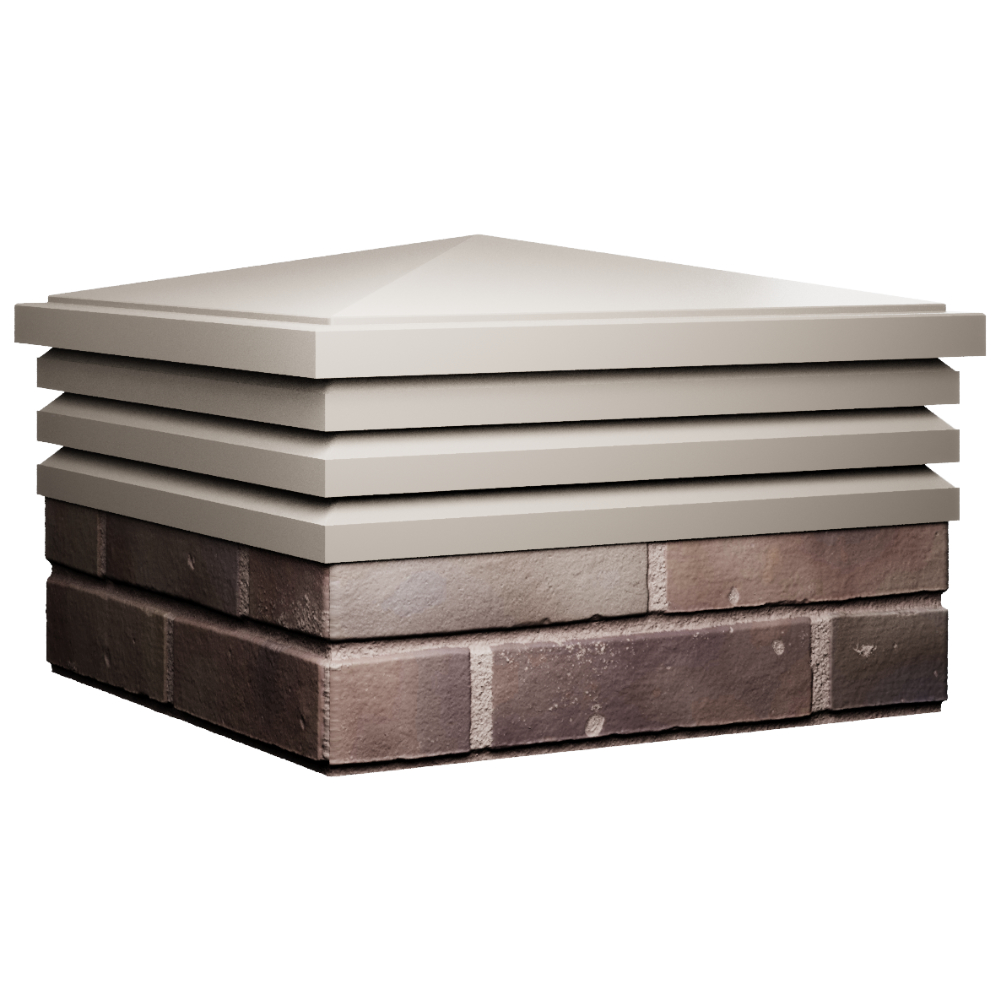 Колпак Zking Бона ХайТек Бежевый на столб 2х2 кирпича (513х513мм) в Сызрани фото