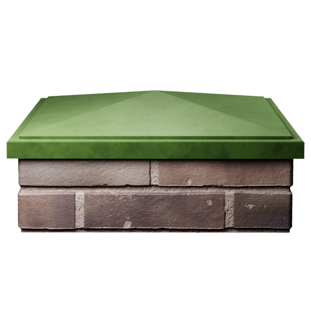 Колпак Zking БонаМоно Зеленый на столб 2х2 кирпича (515х515, 530х530мм) Сызрань фото