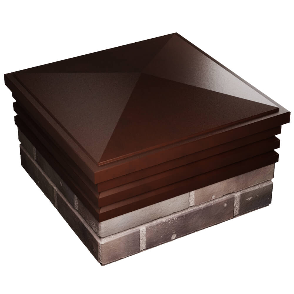 Колпак Zking Бона ХайТек Коричневый на столб 2х2 кирпича (513х513мм) в Сызрани фото