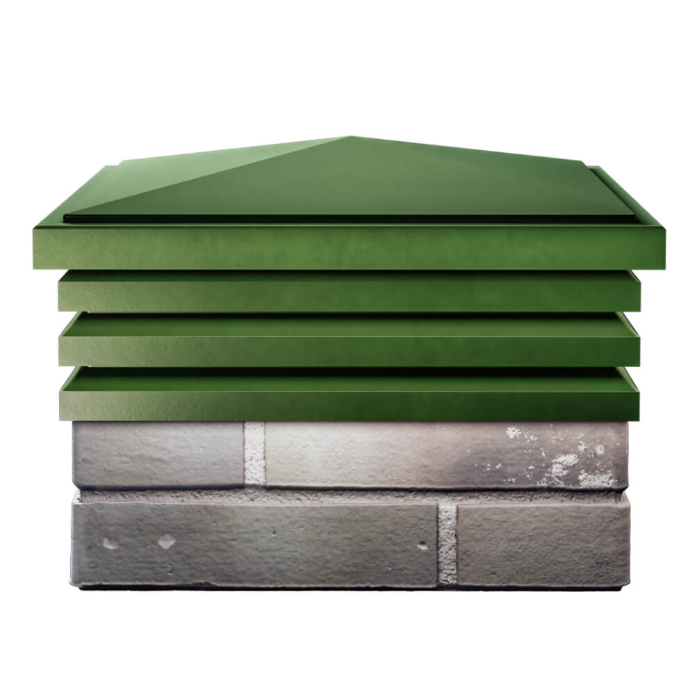 Колпак Zking Бона ХайТек Зеленый на столб 1.5х1.5 кирпича (385х385мм) Сызрань фото