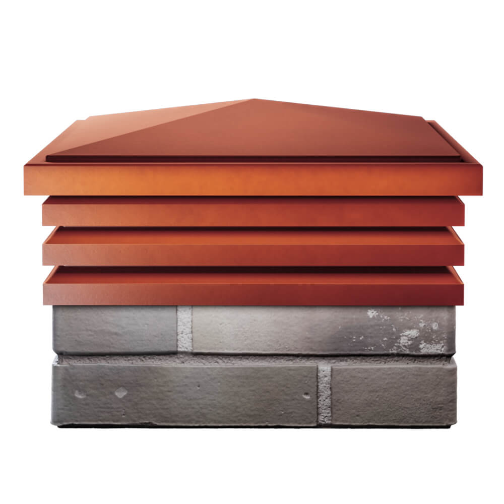 Колпак Zking Бона ХайТек Красный на столб 1.5х1.5 кирпича (385х385мм) Сызрань фото