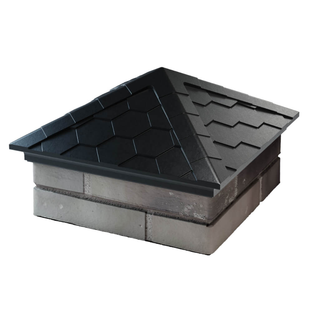 Колпак Zking Эверест Черный на столб 1.5х1.5 кирпича (390х390мм) в Сызрани фото