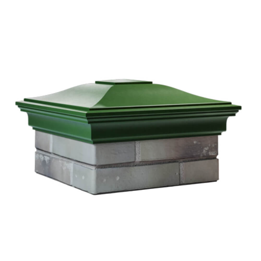 Колпак Zking Монблан Зеленый на столб 1.5х1.5 еврокирпича 0.7НФ (355х355мм) в Сызрани фото