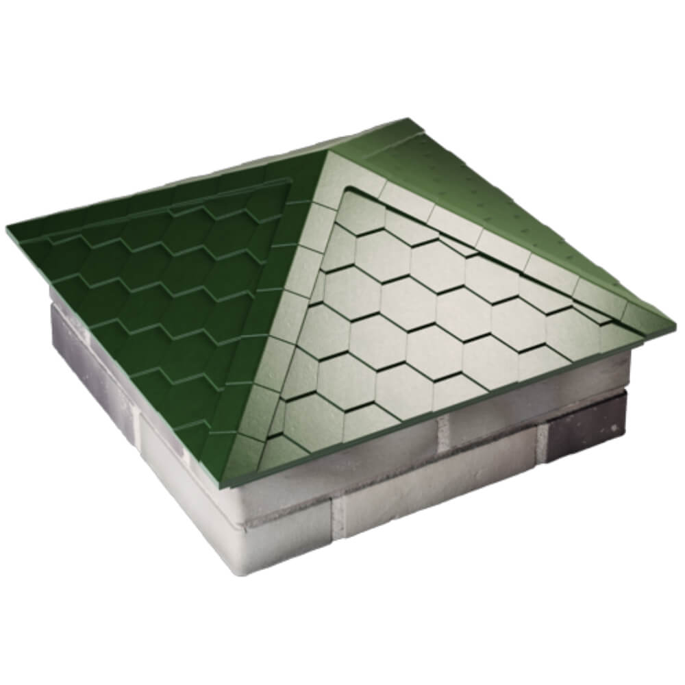Колпак Zking Эверест Зеленый на столб 2х2 кирпича (535х535мм) Сызрань фото