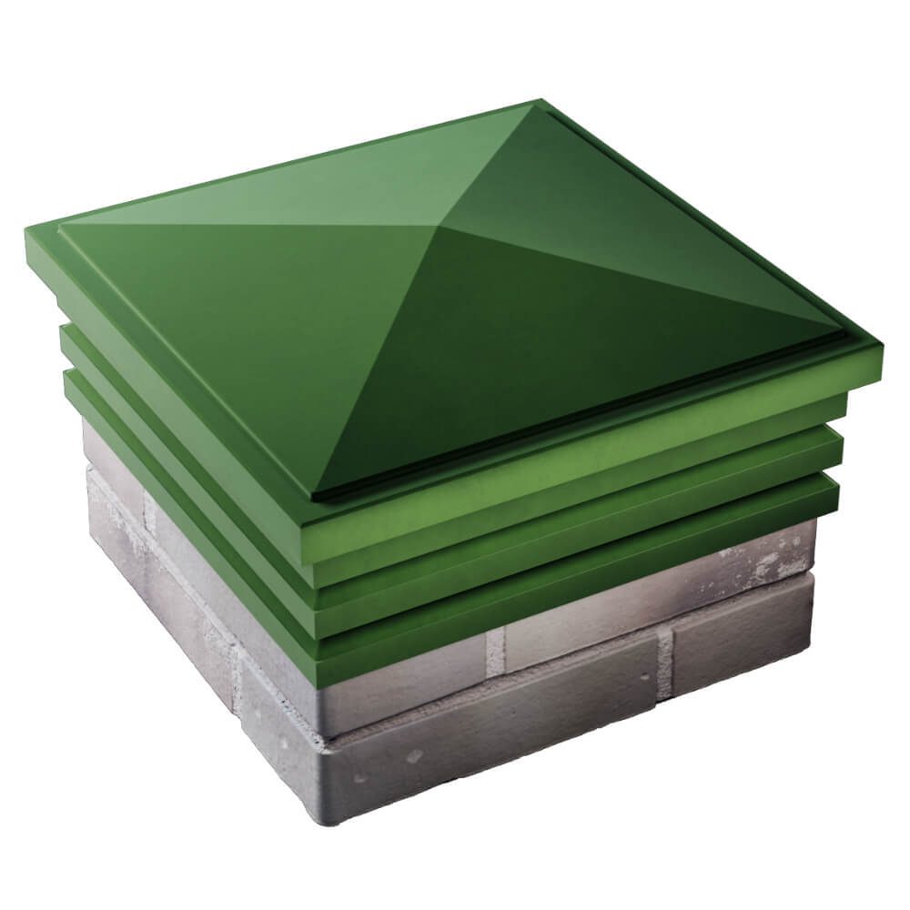 Колпак Zking Бона ХайТек Зеленый на столб 1.5х1.5 кирпича (385х385мм) в Сызрани фото