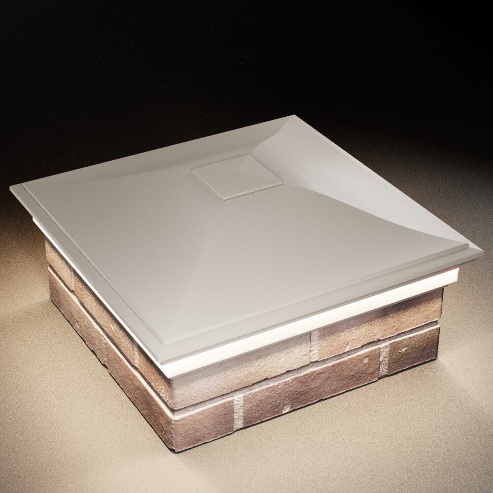 Колпак Zking Монблан Бежевый на столб 2х2 кирпича (515х515мм) c подсветкой в Сызрани фото