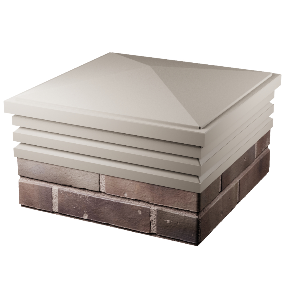 Колпак Zking Бона ХайТек Бежевый на столб 2х2 кирпича (513х513мм) в Сызрани фото