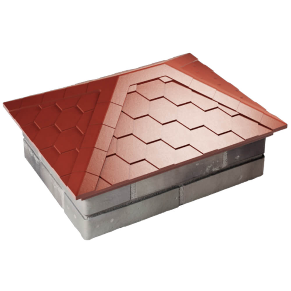 Колпак Zking Эверест Красный на столб 2х1.5 кирпича (520х390мм) Сызрань фото