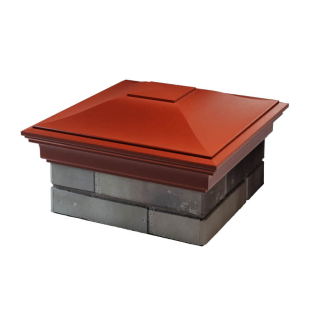 Колпак Zking Монблан Красный на столб 1.5х1.5 еврокирпича 0.7НФ (355х355мм) в Сызрани фото