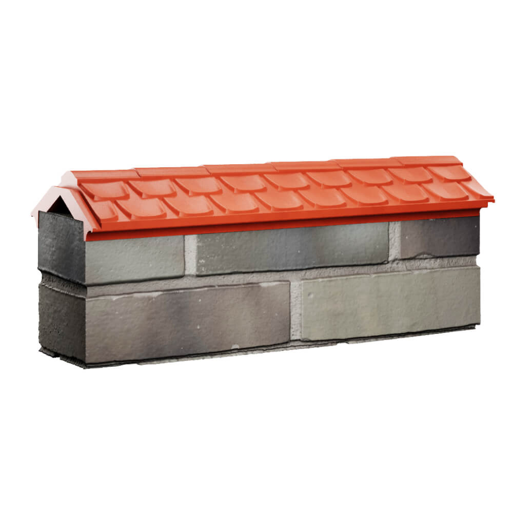 Парапет Zking Эльбрус Красный с посадкой на 0.5 кирпича (130мм) Сызрань фото