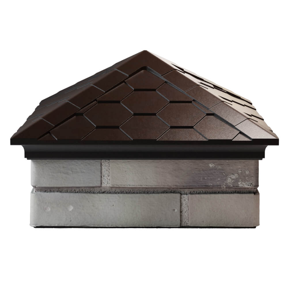 Колпак Zking Эверест Коричневый на столб 1.5х1.5 кирпича (390х390мм) Сызрань фото