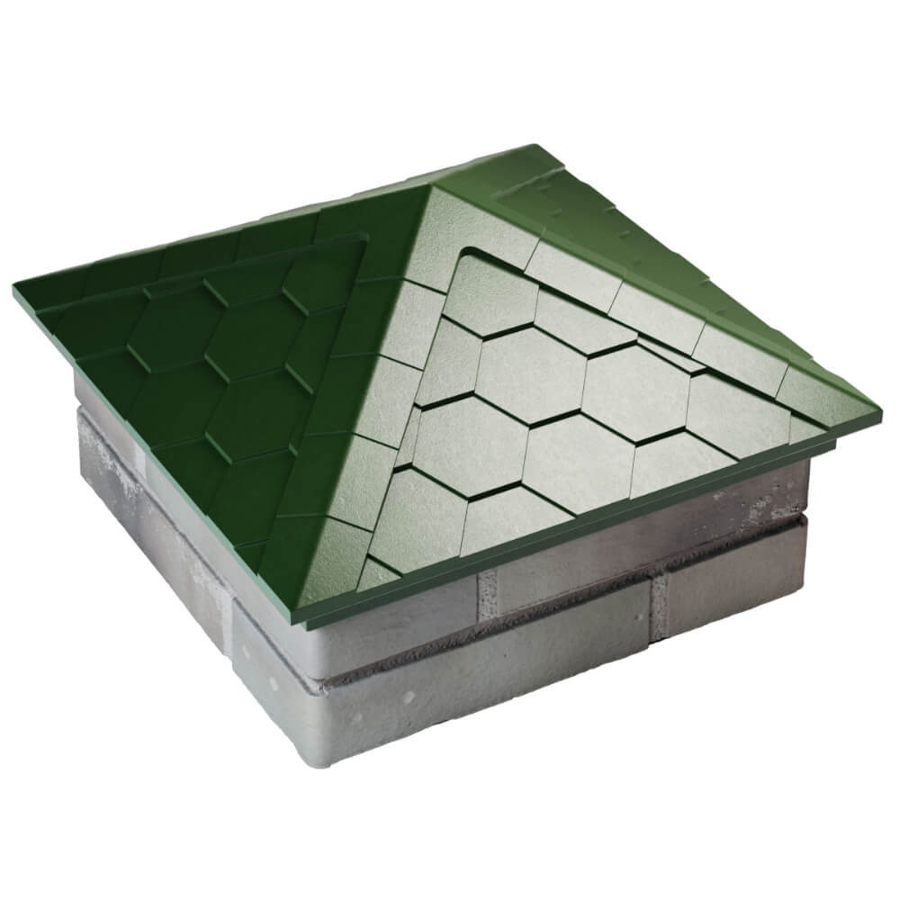 Колпак Zking Эверест Зеленый на столб 1.5х1.5 кирпича (390х390мм) в Сызрани фото