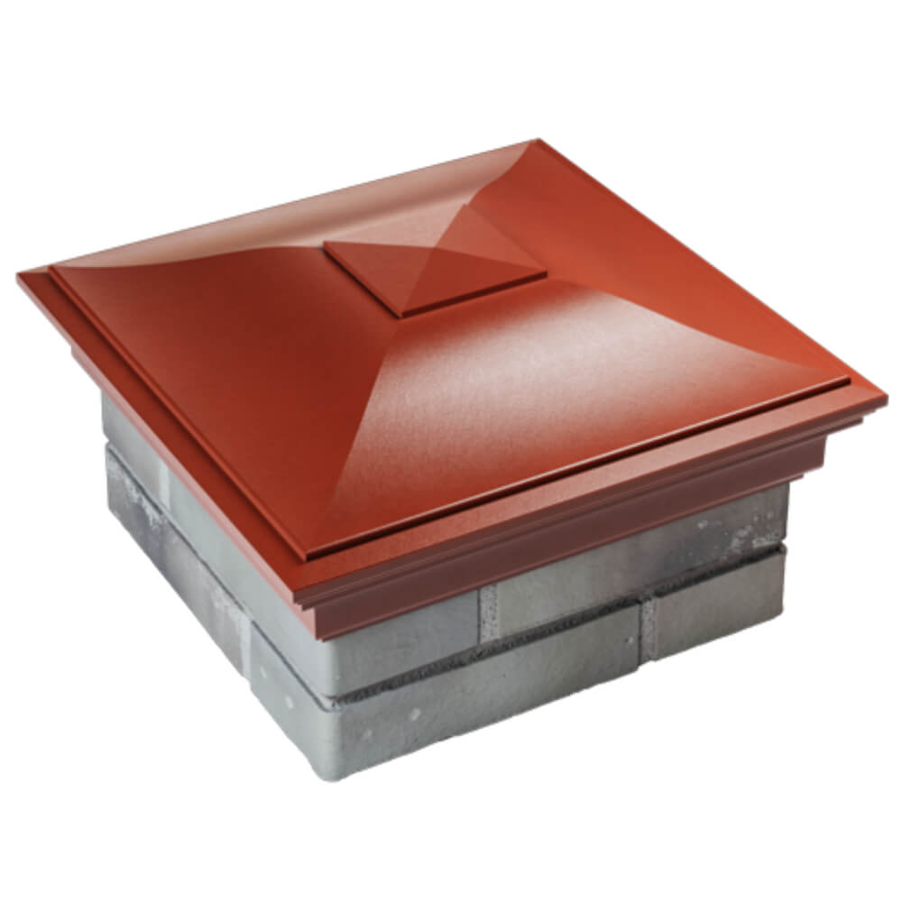 Колпак Zking Монблан Красный на столб 1.5х1.5 кирпича (385х385мм) в Сызрани фото