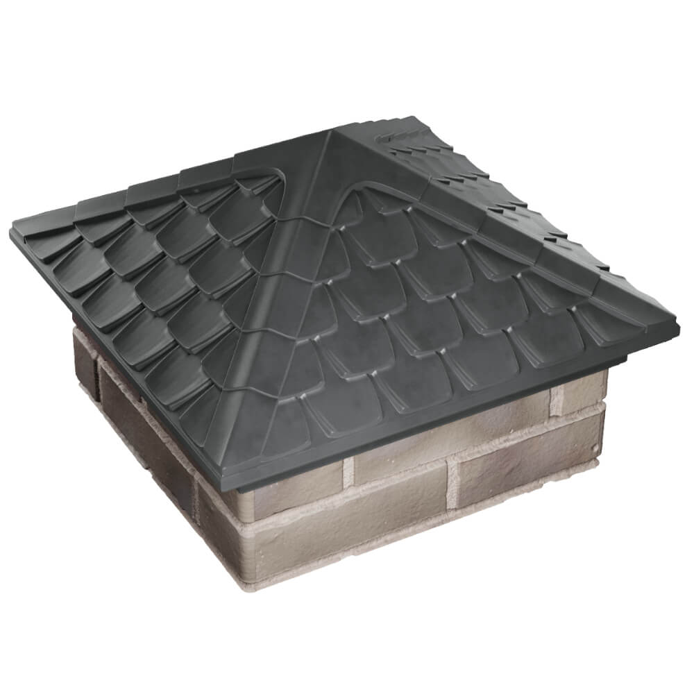 Колпак Zking Эльбрус Серый на столб 1.5х1.5 кирпича (385х385мм) в Сызрани фото