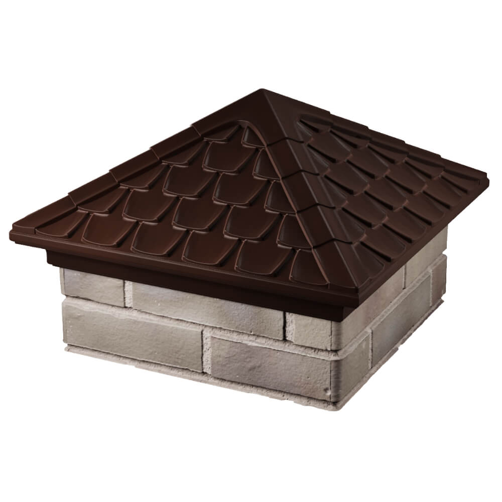 Колпак Zking Эльбрус Коричневый на столб 1.5х1.5 кирпича (385х385мм) в Сызрани фото