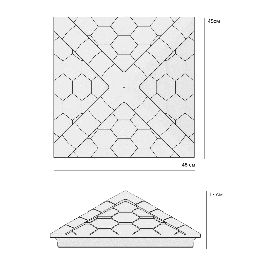 Колпак Zking Эверест Бежевый на столб 1.5х1.5 кирпича (390х390мм) в Сызрани фото