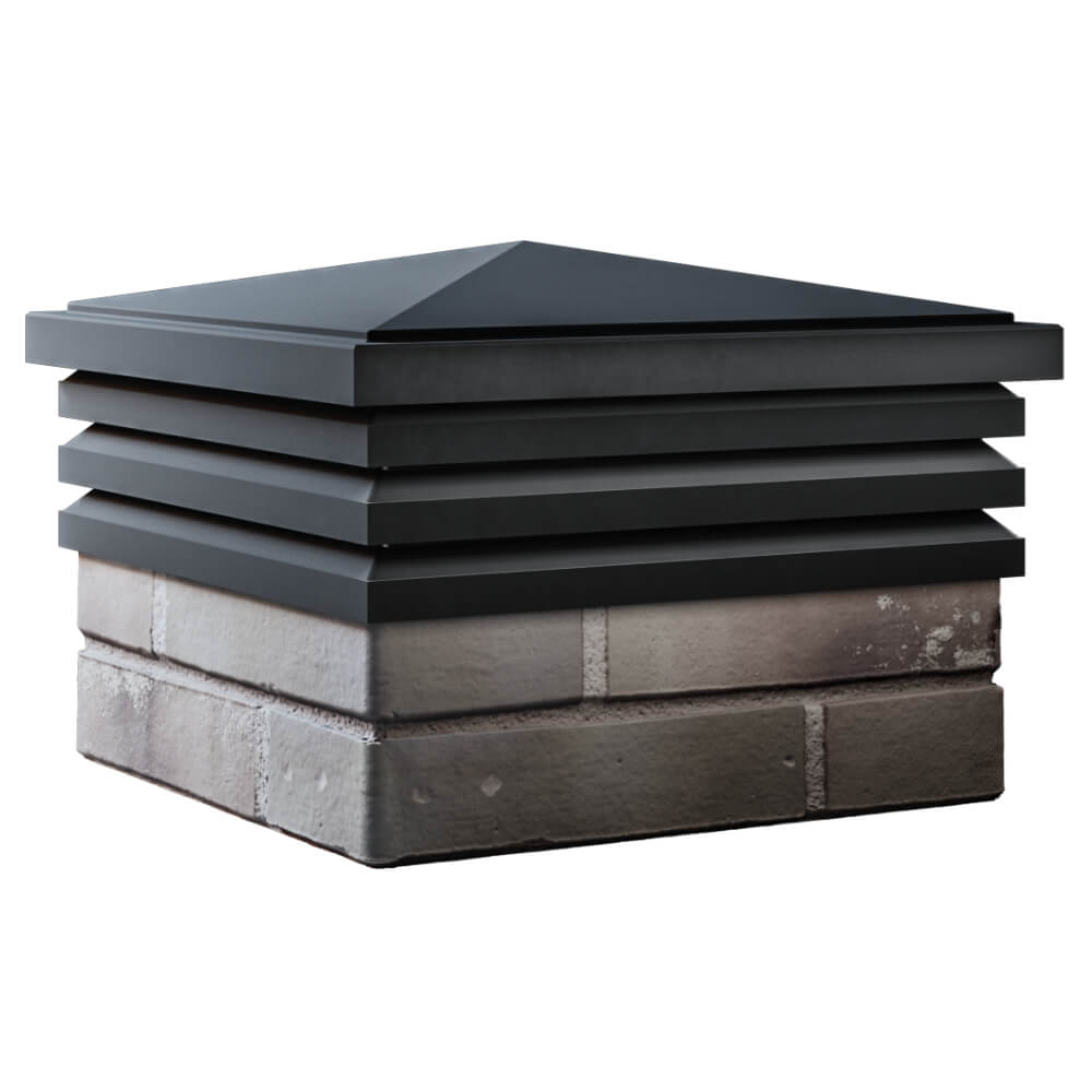 Колпак Zking Бона ХайТек Черный на столб 1.5х1.5 кирпича (385х385мм) в Сызрани фото