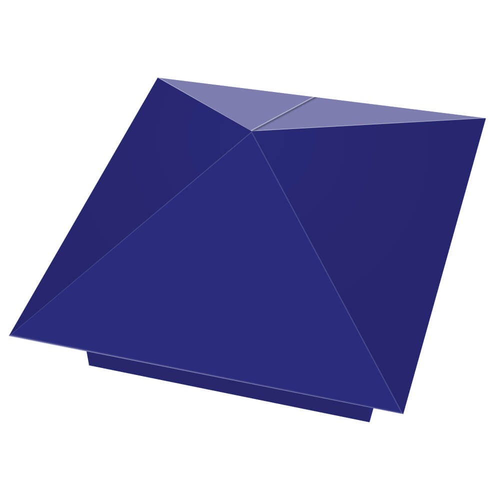 Колпак металлический 400х400мм RAL5002 Синий Ультрамарин заборный Сызрань фото