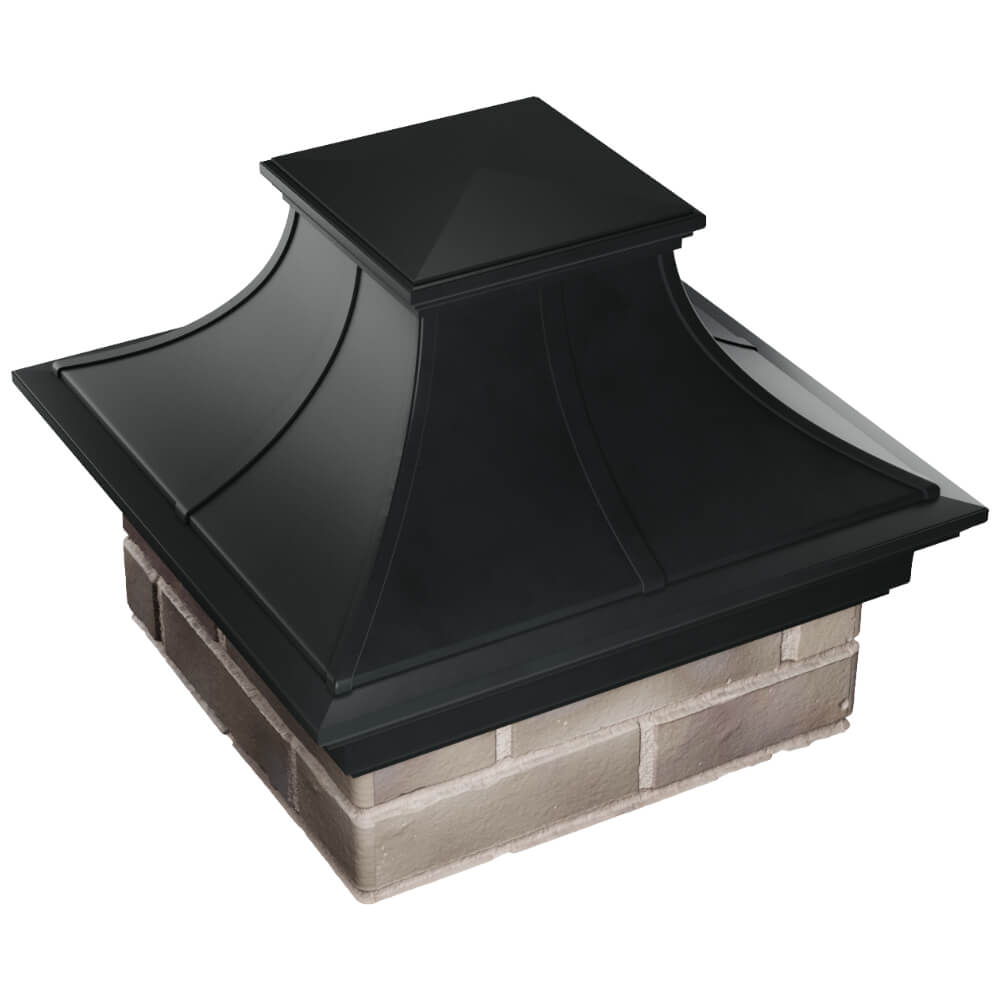 Колпак Zking Монблан Премиум Черный на столб 1.5х1.5 кирпича (385х385мм) в Сызрани фото