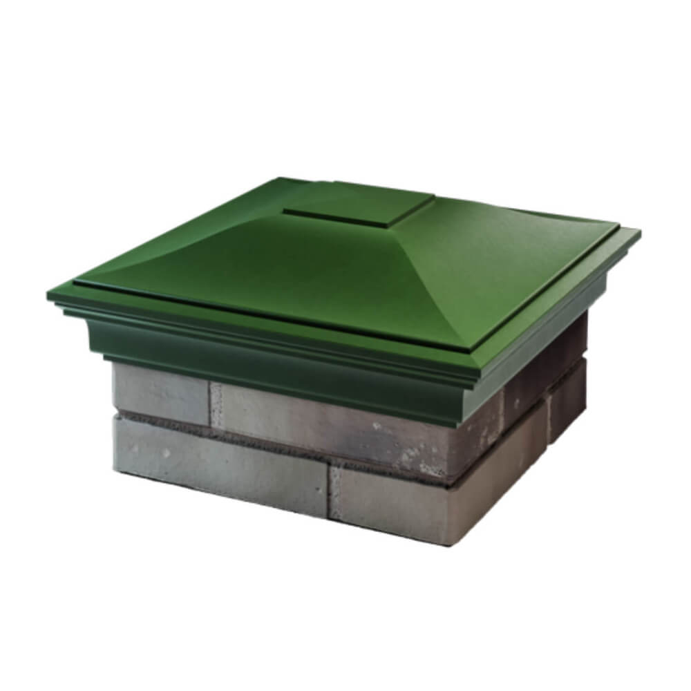 Колпак Zking Монблан Зеленый на столб 1.5х1.5 еврокирпича 0.7НФ (355х355мм) в Сызрани фото