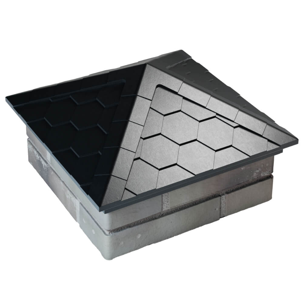 Колпак Zking Эверест Черный на столб 1.5х1.5 кирпича (390х390мм) в Сызрани фото