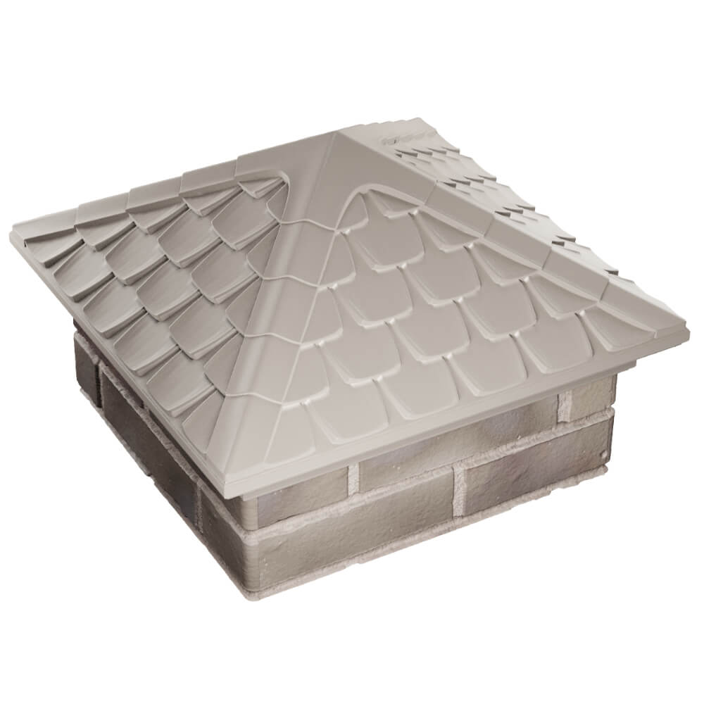 Колпак Zking Эльбрус Бежевый на столб 1.5х1.5 кирпича (385х385мм) в Сызрани фото