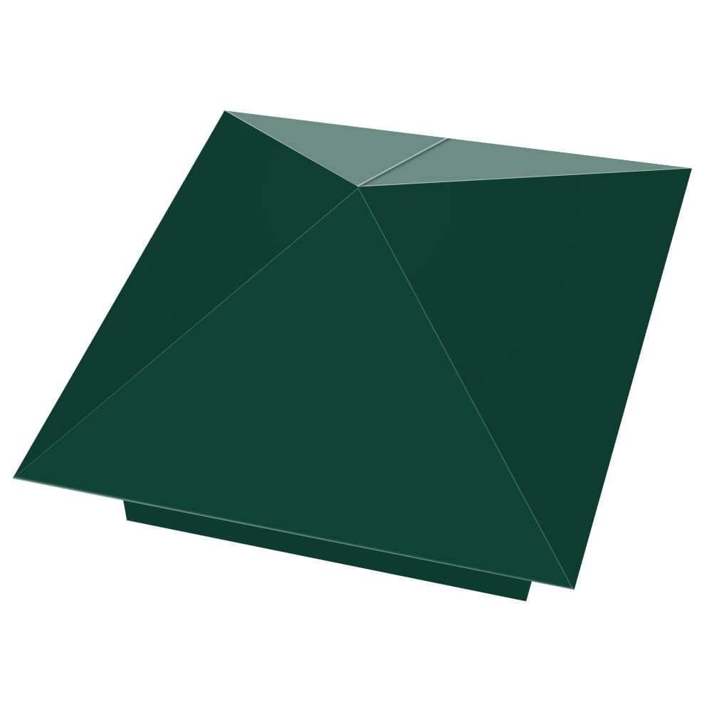 Колпак металлический 390х390мм RAL6005 Зеленый Мох заборный Сызрань фото