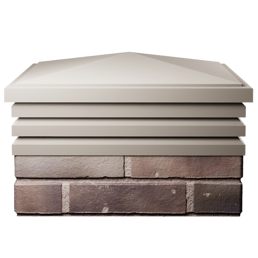 Колпак Zking Бона ХайТек Бежевый на столб 2х2 кирпича (513х513мм) Сызрань фото