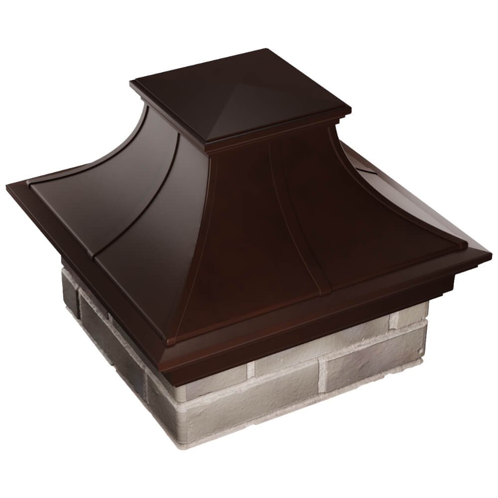 Колпак Zking Монблан Премиум Коричневый на столб 1.5х1.5 кирпича (385х385мм) в Сызрани фото