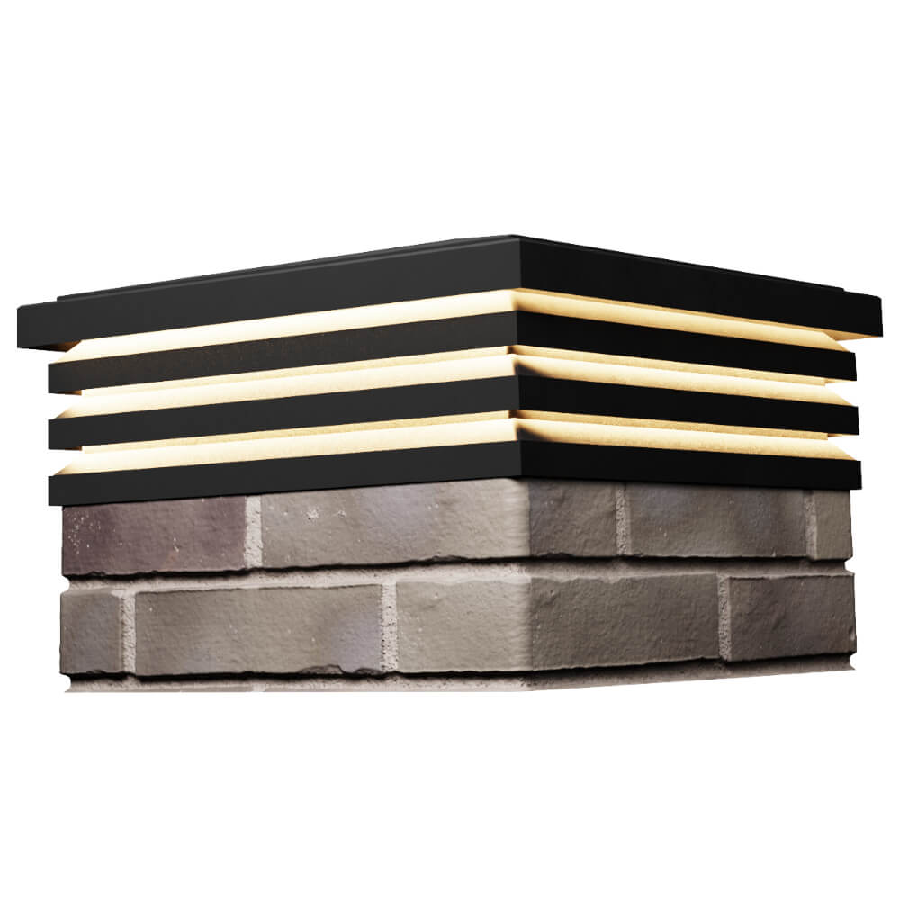 Колпак Zking Бона ХайТек Черный на столб 1.5х1.5 кирпича (385х385мм) с подсветкой в Сызрани фото