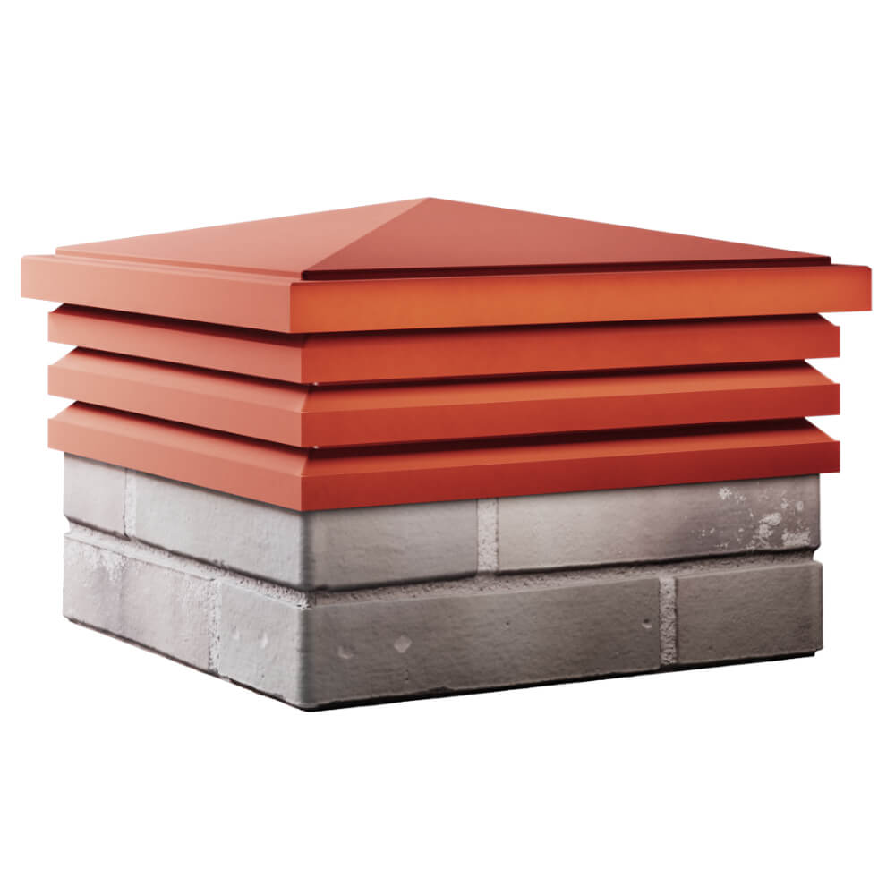 Колпак Zking Бона ХайТек Красный на столб 1.5х1.5 кирпича (385х385мм) в Сызрани фото