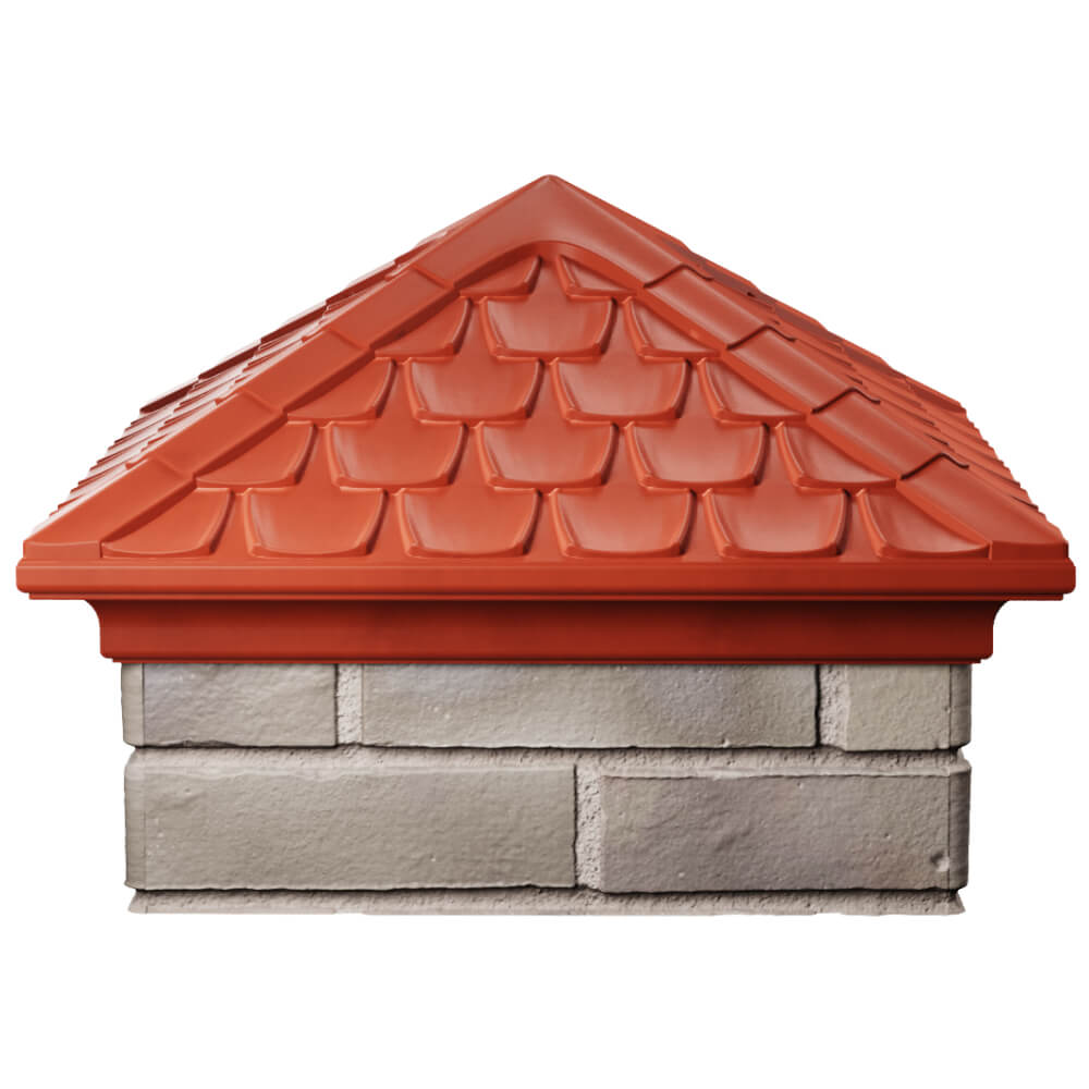 Колпак Zking Эльбрус Красный на столб 1.5х1.5 кирпича (385х385мм) Сызрань фото