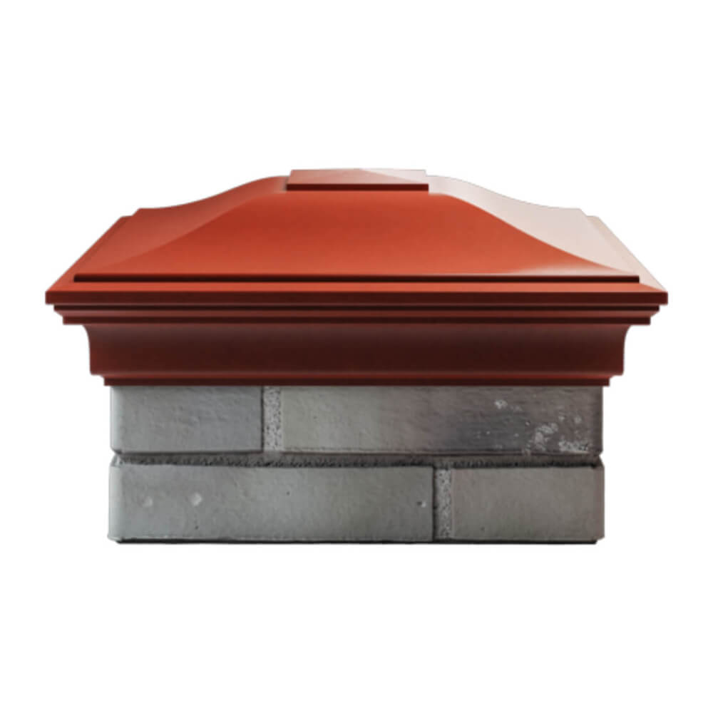 Колпак Zking Монблан Красный на столб 1.5х1.5 еврокирпича 0.7НФ (355х355мм) Сызрань фото