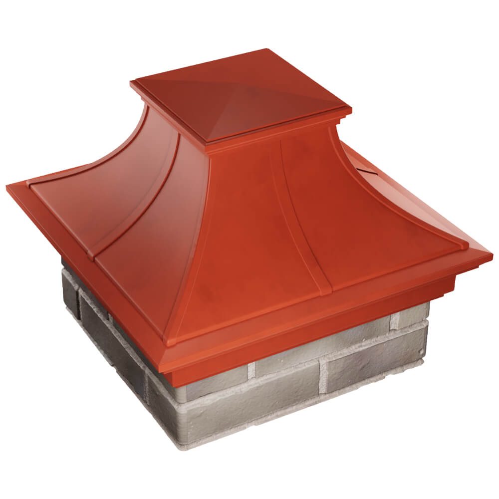 Колпак Zking Монблан Премиум Красный на столб 1.5х1.5 кирпича (385х385мм) в Сызрани фото