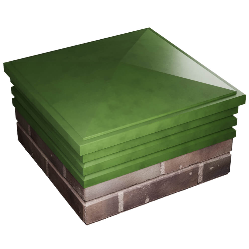 Колпак Zking Бона ХайТек Зеленый на столб 2х2 кирпича (513х513мм) в Сызрани фото