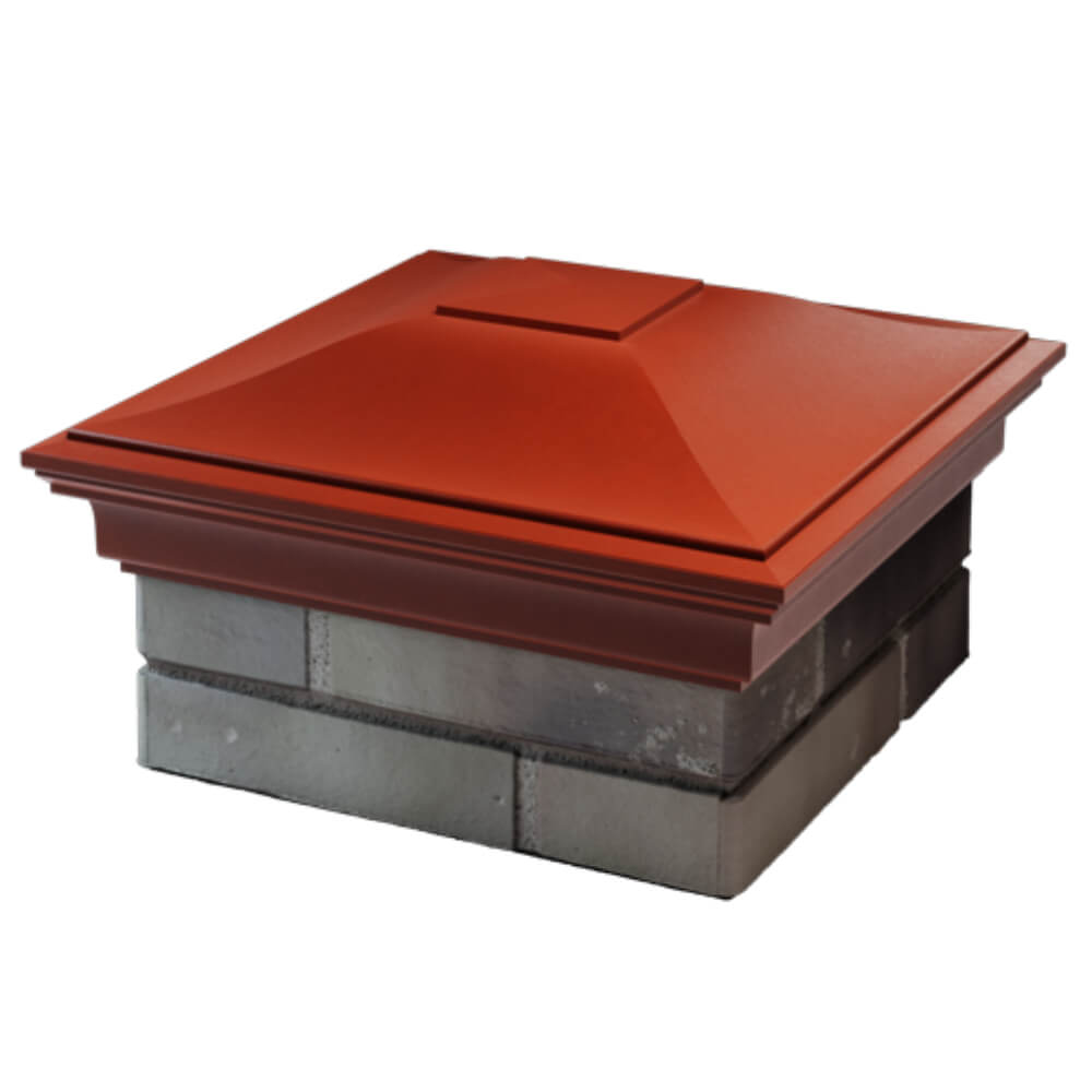 Колпак Zking Монблан Красный на столб 1.5х1.5 кирпича (385х385мм) в Сызрани фото