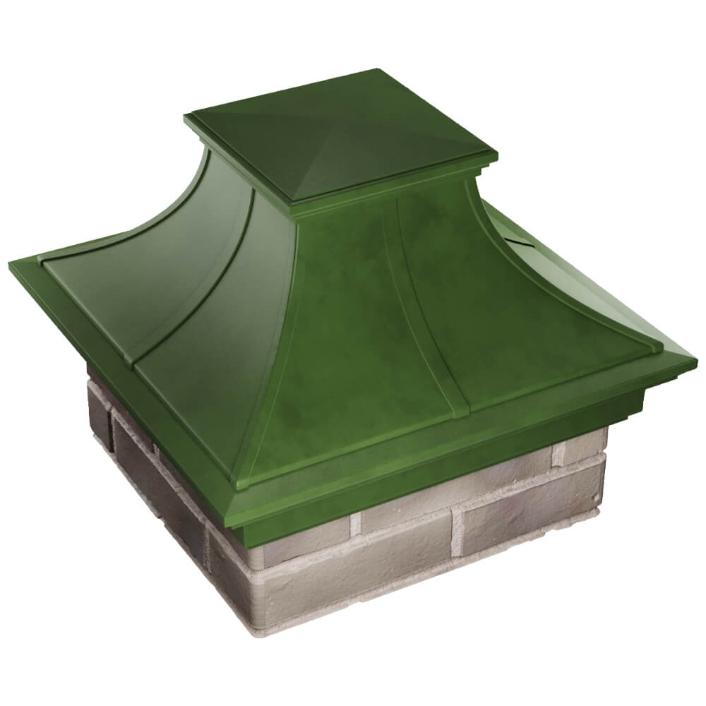Колпак Zking Монблан Премиум Зеленый на столб 1.5х1.5 кирпича (385х385мм) в Сызрани фото