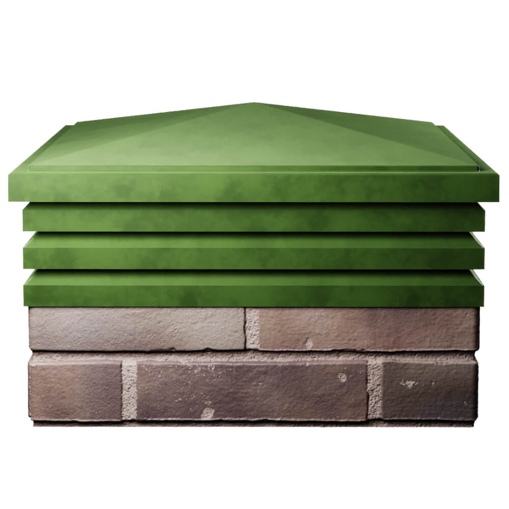 Колпак Zking Бона ХайТек Зеленый на столб 2х2 кирпича (513х513мм) Сызрань фото