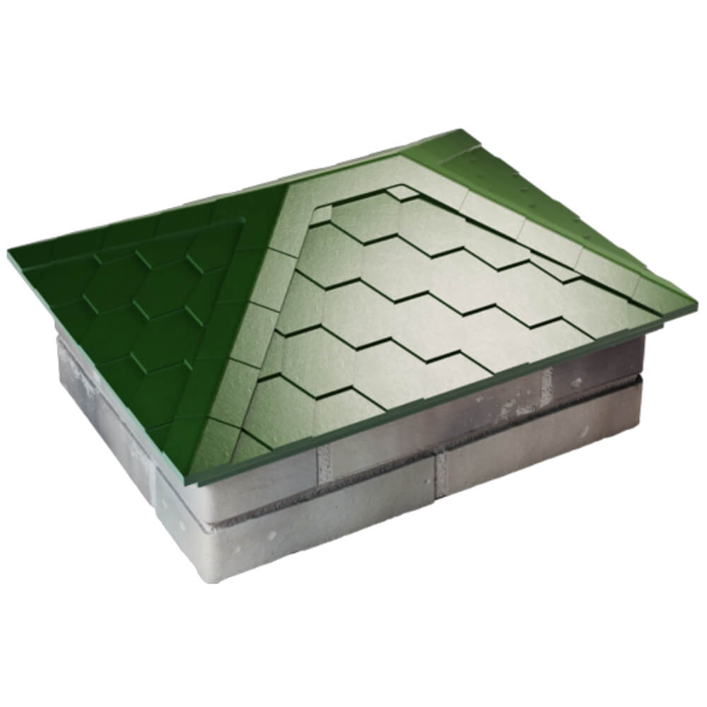 Колпак Zking Эверест Зеленый на столб 2х1.5 кирпича (520х390мм) Сызрань фото