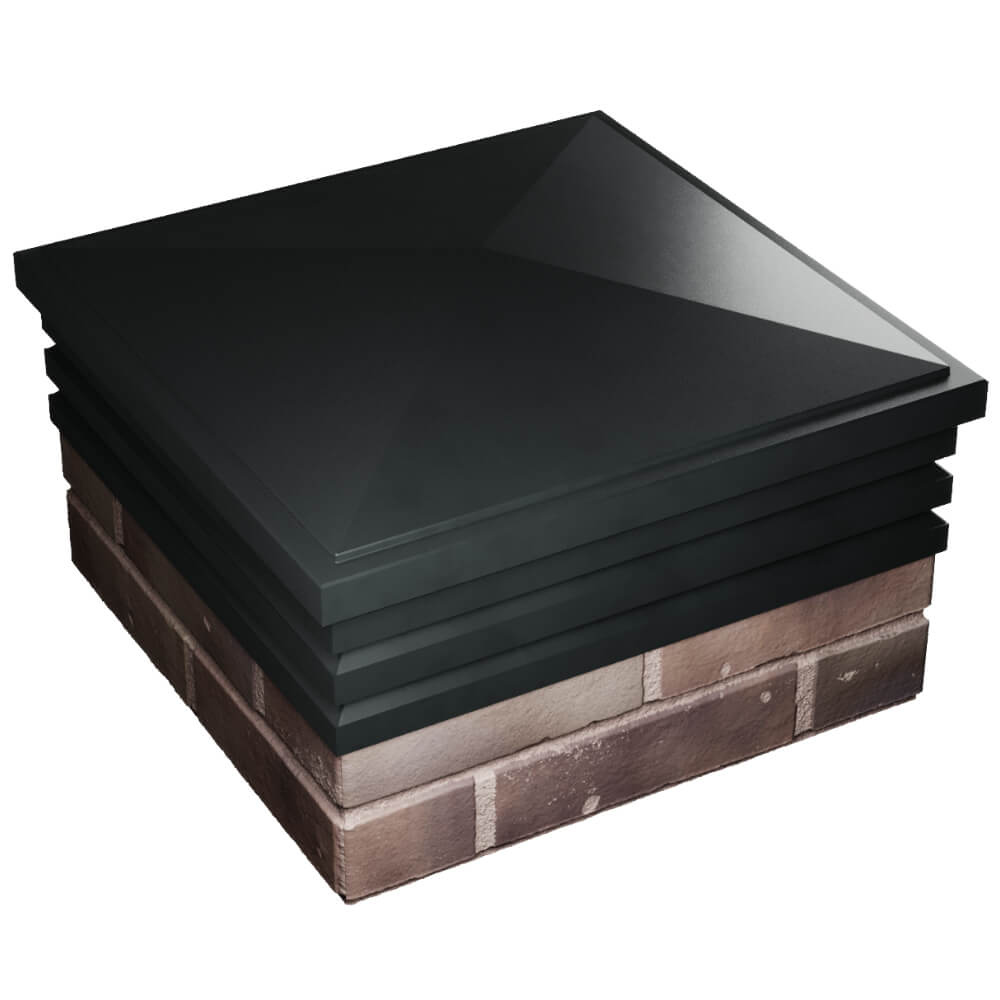 Колпак Zking Бона ХайТек Черный на столб 2х2 кирпича (513х513мм) в Сызрани фото