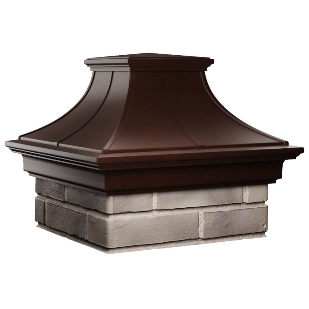 Колпак Zking Монблан Премиум Коричневый на столб 1.5х1.5 кирпича (385х385мм) в Сызрани фото
