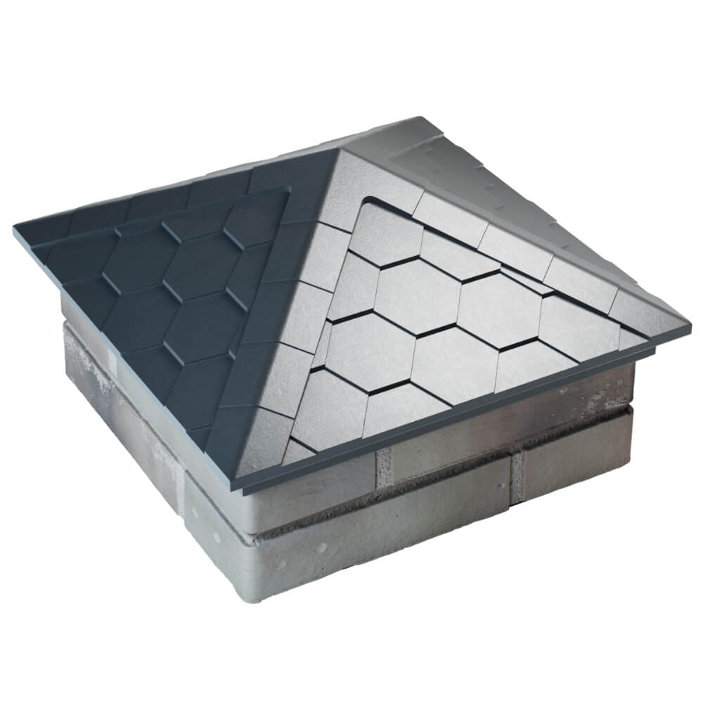 Колпак Zking Эверест Серый на столб 1.5х1.5 кирпича (390х390мм) в Сызрани фото