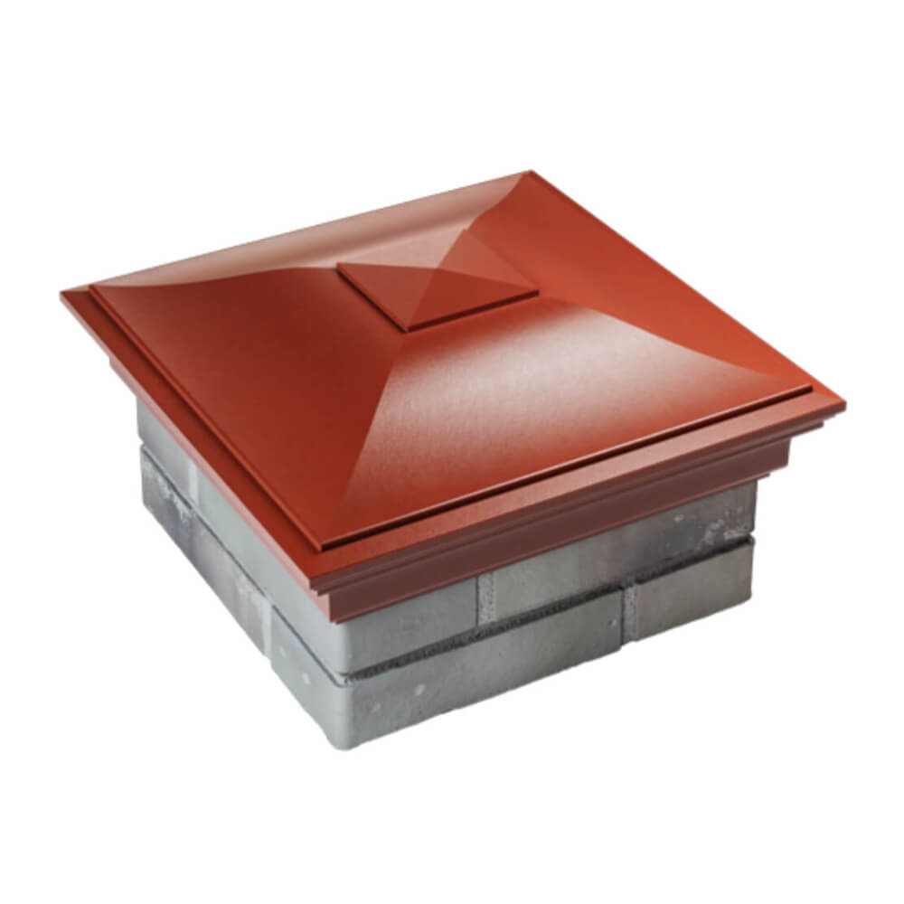 Колпак Zking Монблан Красный на столб 1.5х1.5 еврокирпича 0.7НФ (355х355мм) в Сызрани фото