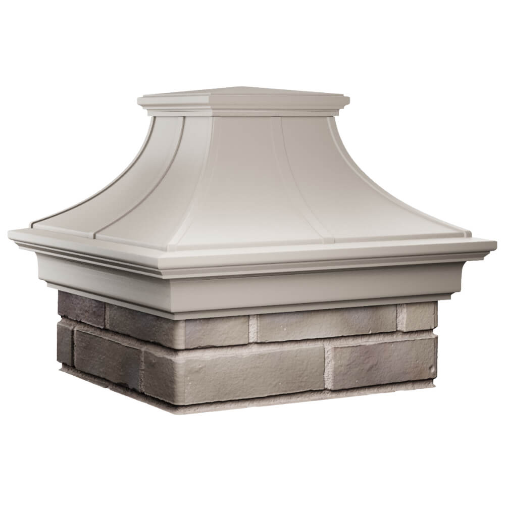 Колпак Zking Монблан Премиум Бежевый на столб 1.5х1.5 кирпича (385х385мм) в Сызрани фото