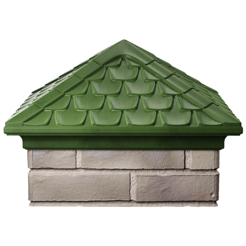 Колпак Zking Эльбрус Зеленый на столб 1.5х1.5 кирпича (385х385мм) Сызрань фото