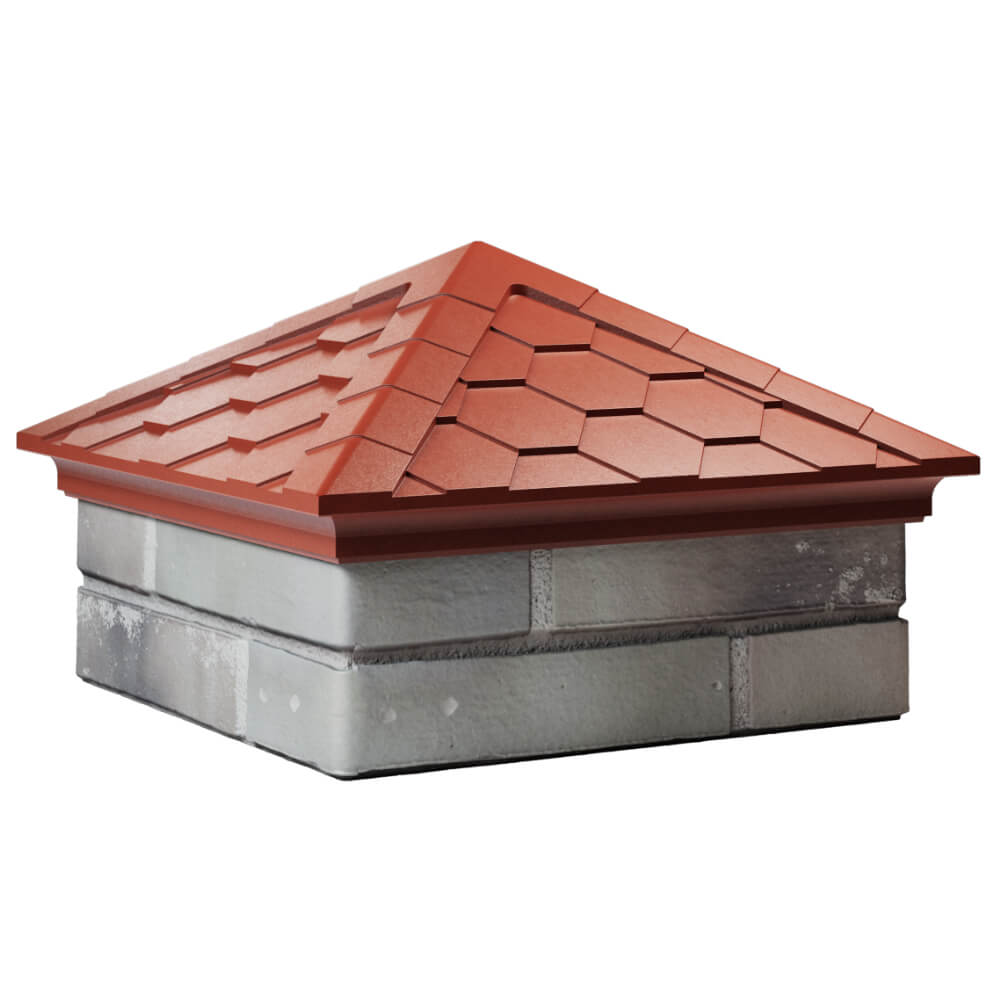 Колпак Zking Эверест Красный на столб 1.5х1.5 кирпича (390х390мм) в Сызрани фото