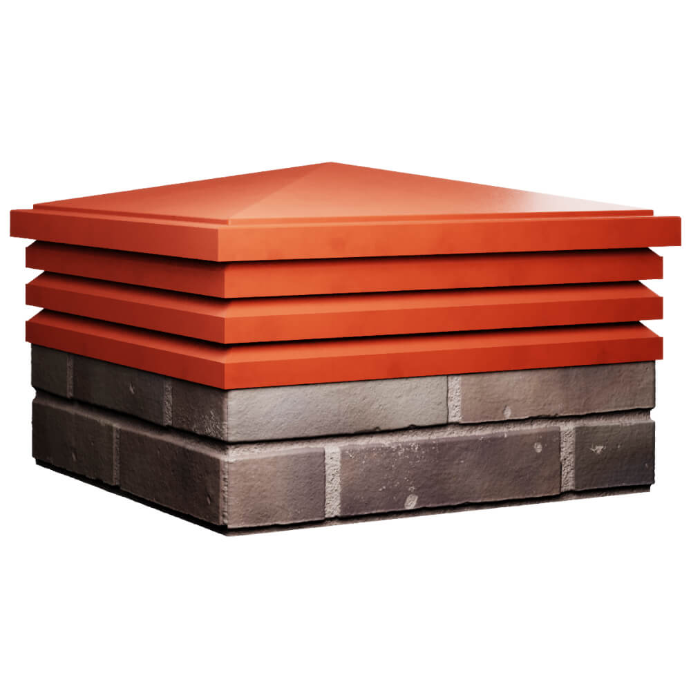 Колпак Zking Бона ХайТек Красный на столб 2х2 кирпича (513х513мм) в Сызрани фото