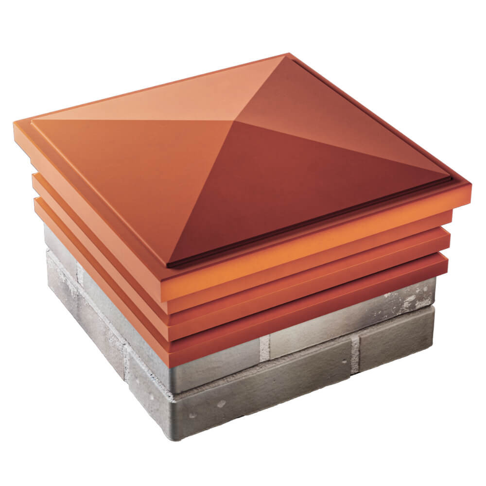 Колпак Zking Бона ХайТек Красный на столб 1.5х1.5 кирпича (385х385мм) в Сызрани фото