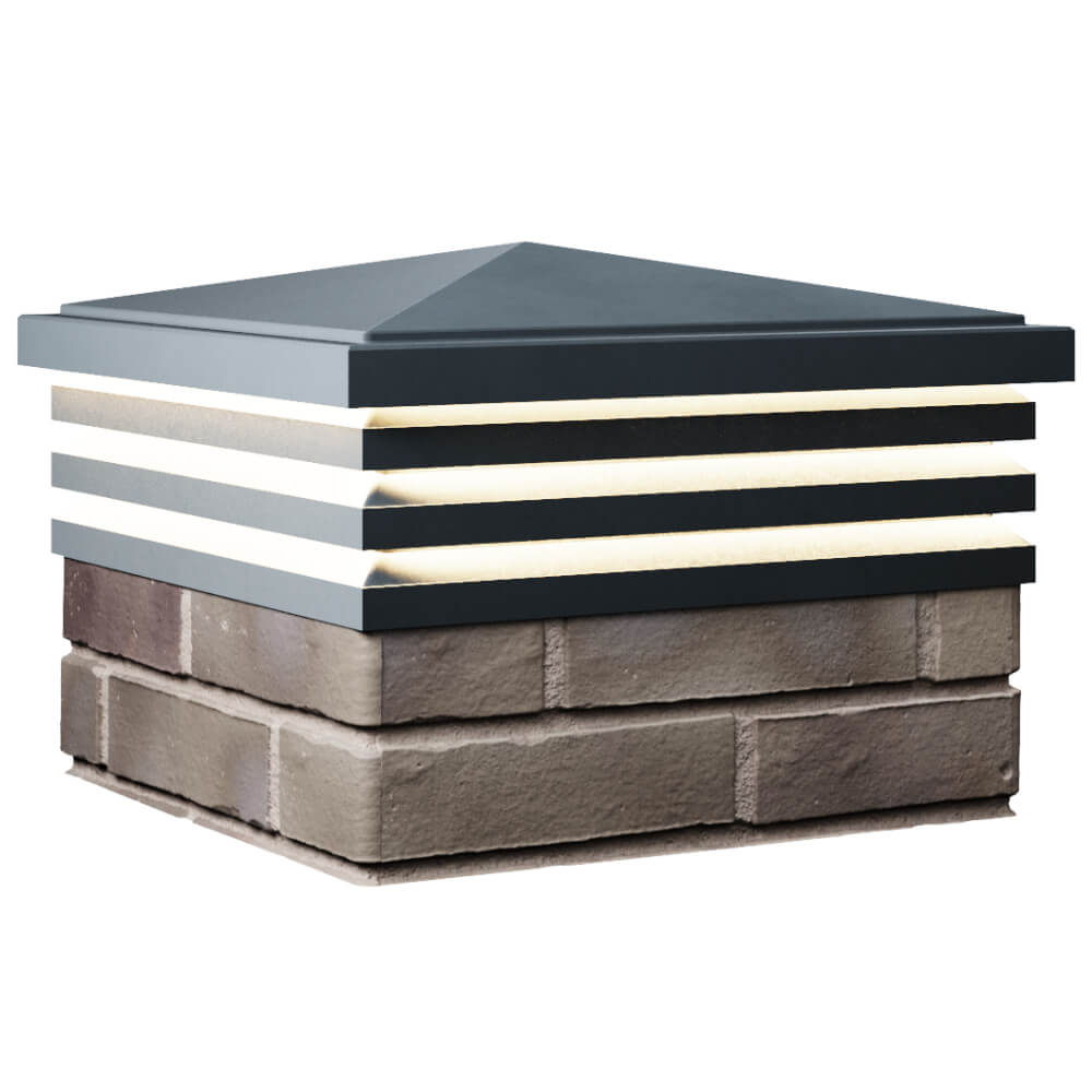 Колпак Zking Бона ХайТек Серый на столб 1.5х1.5 кирпича (385х385мм) с подсветкой в Сызрани фото