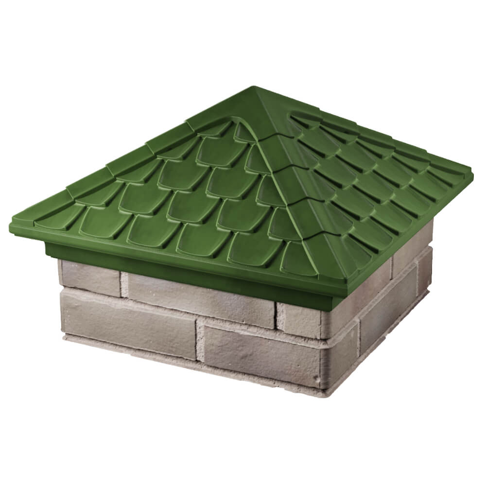 Колпак Zking Эльбрус Зеленый на столб 1.5х1.5 кирпича (385х385мм) в Сызрани фото